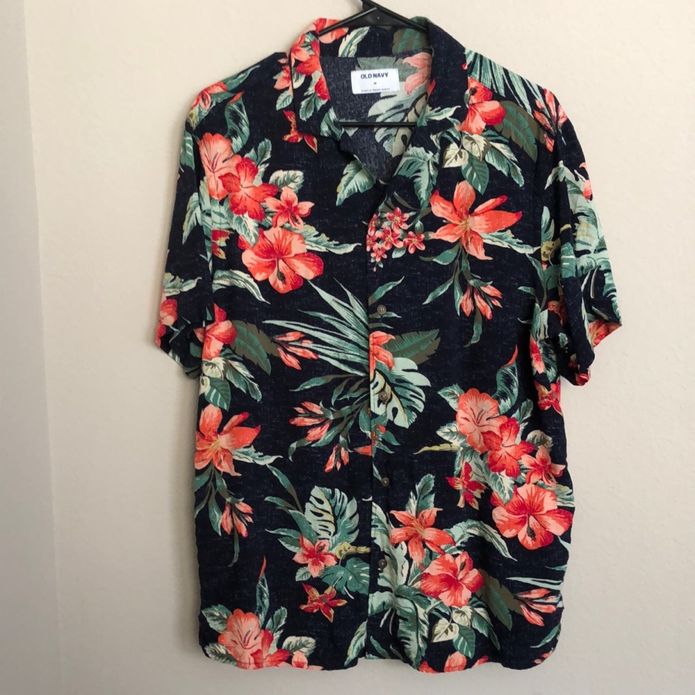 Old Navy Hawaiian Floral Button Down